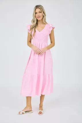 Flutter Sleeve Maxi Dress - Soft and Comfy