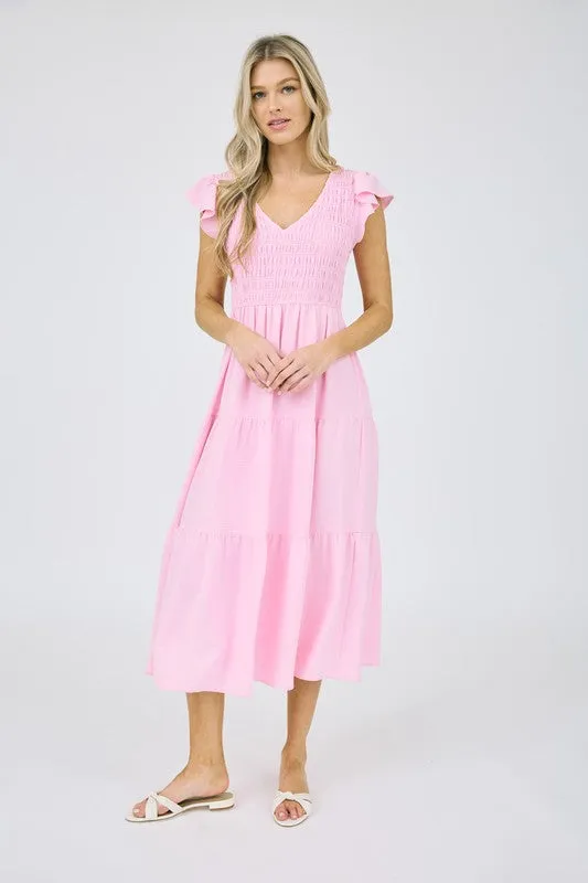 Flutter Sleeve Maxi Dress - Soft and Comfy