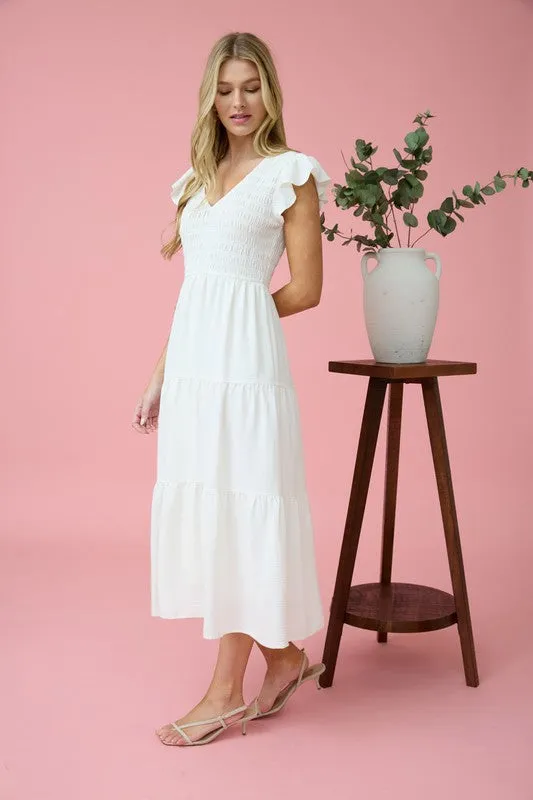 Flutter Sleeve Maxi Dress - Soft and Comfy