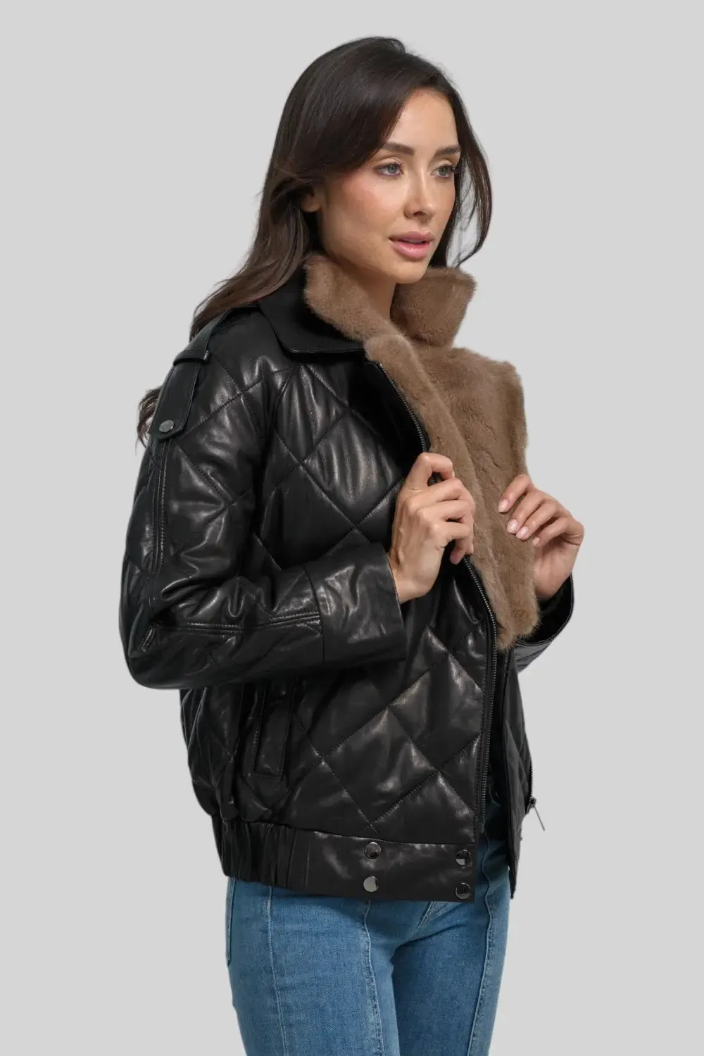 Viviana Quilted Leather Jacket