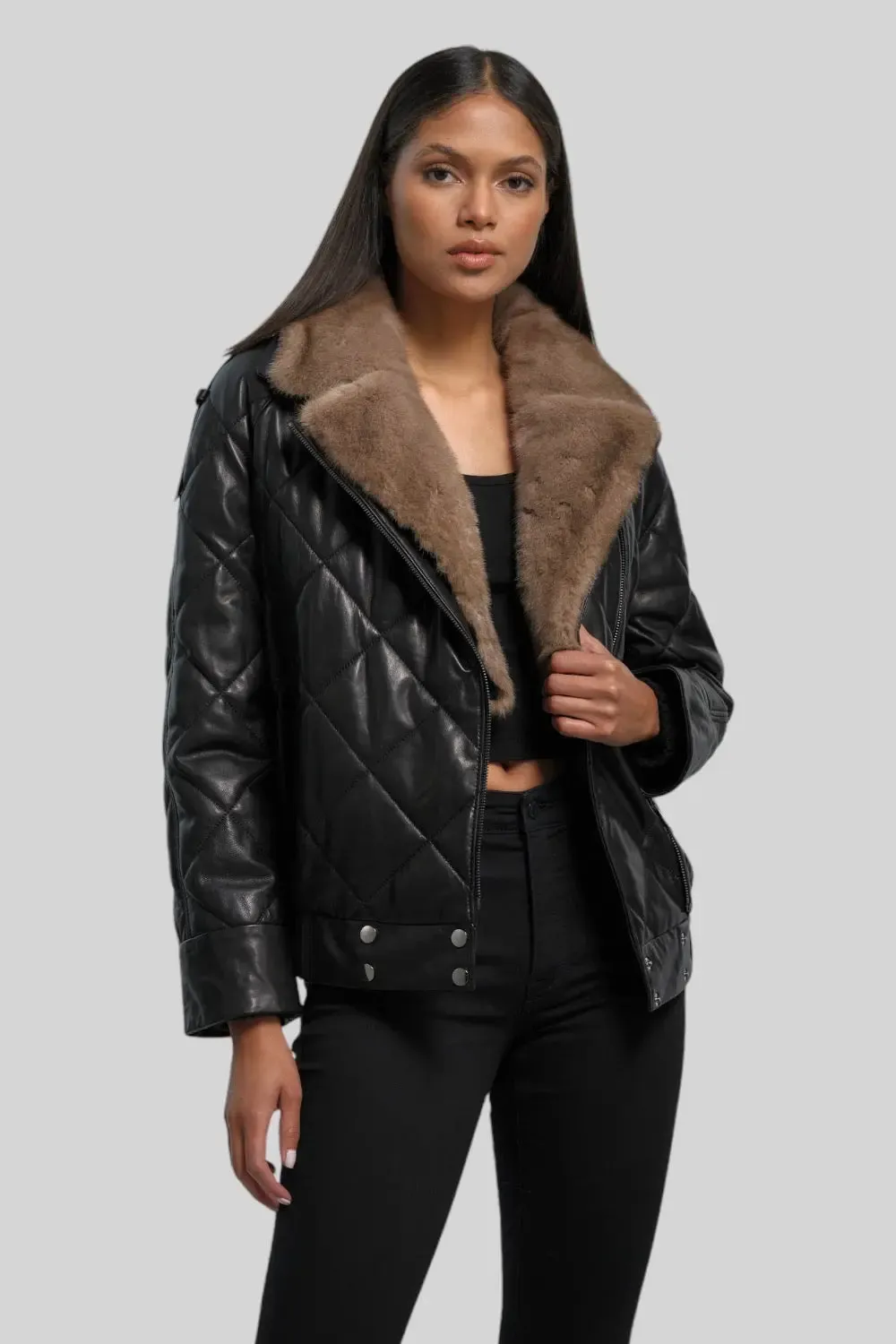 Viviana Quilted Leather Jacket